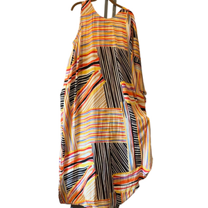 IMAN Multicolor Striped Maxi Dress XL